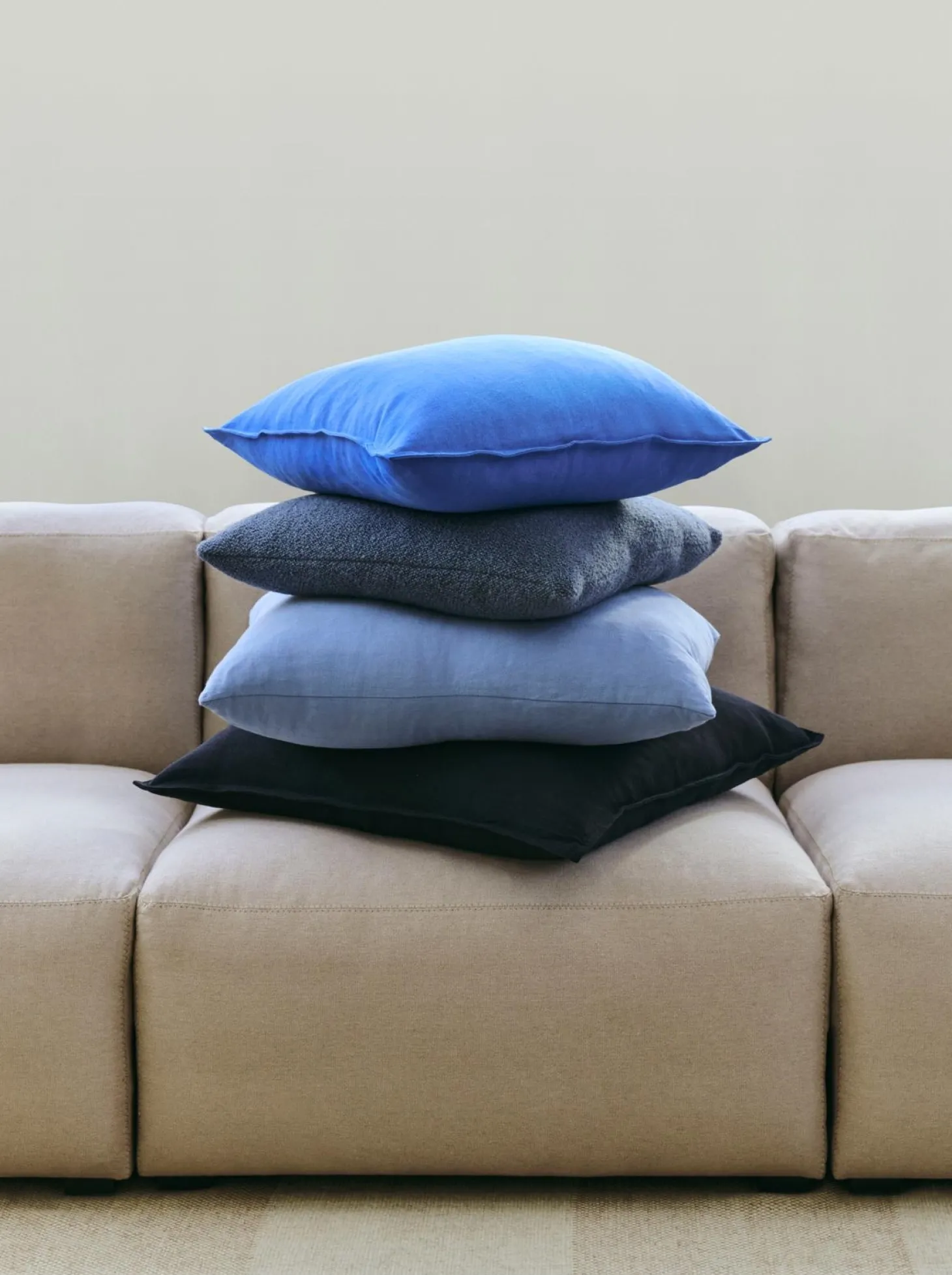 Hay - Texture Cushion - 50 x 50 - Blue, black