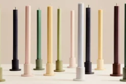HAY - Tube Candleholder S - Concrete - Dusty Green