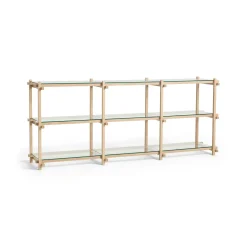 Hay - Woody Shelving 2.0 Column Low - Klar Glas/Eg - 9 hylder
