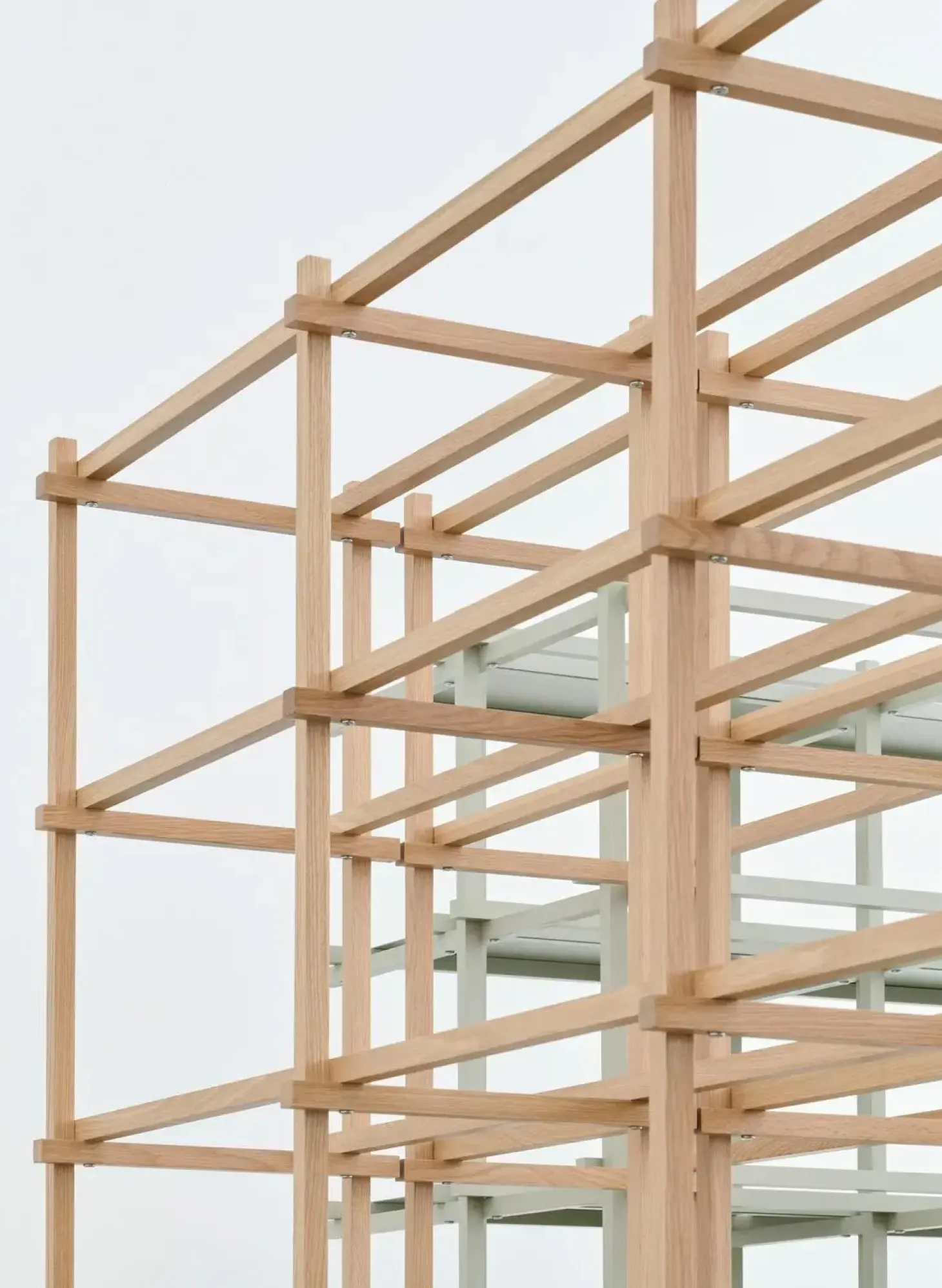 Hay - Woody Shelving 2.0 Column Low - Klar Glas/Eg - 9 hylder