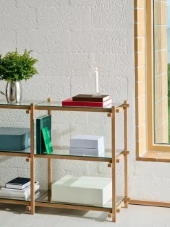 Hay - Woody Shelving 2.0 Column Low - Eg/glas - 3 glashylder