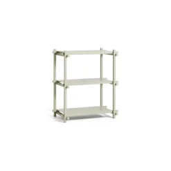Hay - Woody Shelving 2.0 Column Low - Grå/Bøg - 3 hylder