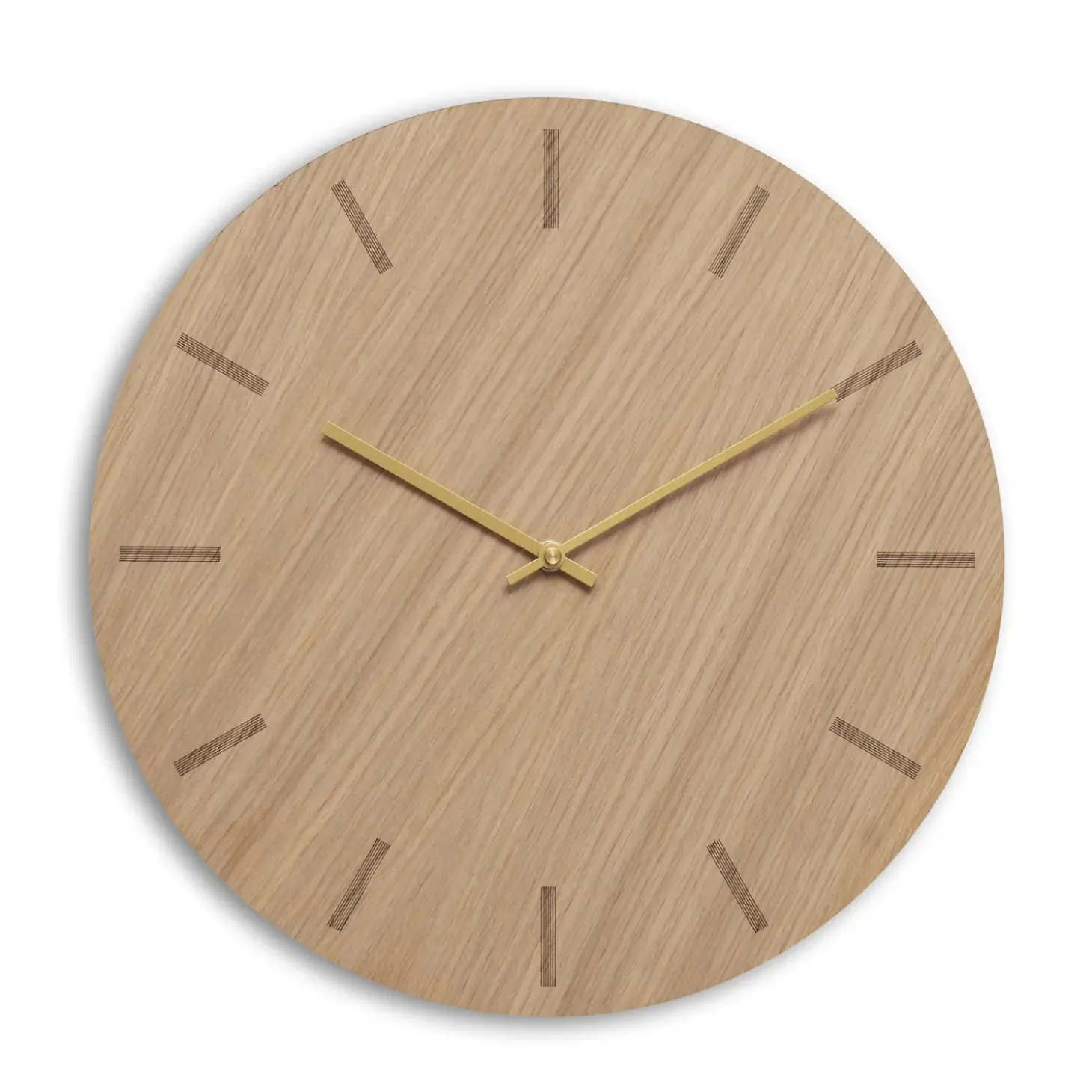 Hemverk - Vægur - Light Oak - Eg/Guld - Ø38 cm