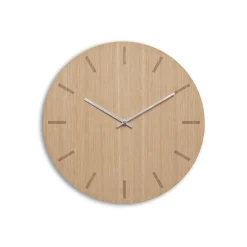 Hemverk - Vægur - Light Oak - Eg/Sølv - Ø28 cm