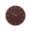 Hemverk - Vægur - Lys Eg/Burgundy - Kobber visere - Ø38 cm
