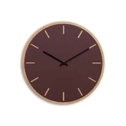 Hemverk - Vægur - Lys Eg/Burgundy - Sorte visere - Ø38 cm
