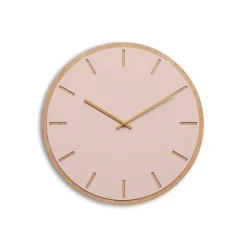 Hemverk - Vægur - Lys Eg/Powder Dusty Rose - Guld visere - Ø38 cm