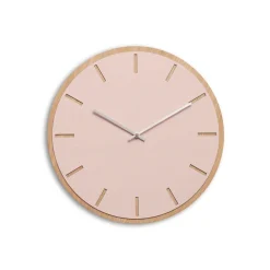 Hemverk - Vægur - Lys Eg/Powder Dusty Rose - Sølv visere - Ø38 cm