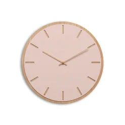 Hemverk - Vægur - Lys Eg/Powder Dusty Rose - Kobber visere - Ø38 cm