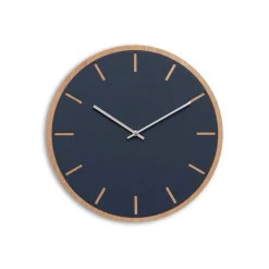 Hemverk - Vægur - Lys Eg/Smokey blue - Sølv visere - Ø38 cm