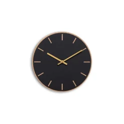 Hemverk - Vægur - Lys Eg/Sort - Guld visere - Ø28 cm