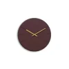 Hemverk - Vægur - Mørk Eg/Burgundy - Guld visere - Ø28 cm
