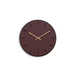 Hemverk - Vægur - Mørk Eg/Burgundy - Kobber visere - Ø28 cm