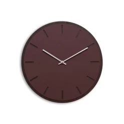 Hemverk - Vægur - Mørk Eg/Burgundy - Sølv visere - Ø38 cm