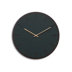 Hemverk - Vægur - Mørk Eg/Conifer Grøn - Kobber visere - Ø38 cm