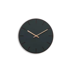 Hemverk - Vægur - Mørk Eg/Conifer Grøn - Kobber visere - Ø28 cm