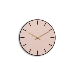 Hemverk - Vægur - Mørk Eg/Powder Dusty Rose - Kobber visere - Ø28 cm