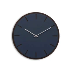 Hemverk - Vægur - Mørk Eg/Smokey Blue - Sølv visere - Ø38 cm