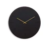 Hemverk - Vægur - Mørk Eg/Sort - Guld visere - Ø38 cm