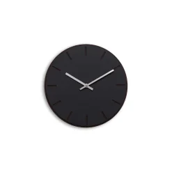 Hemverk - Vægur - Mørk Eg/Sort - Sølv visere - Ø28 cm