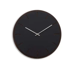 Hemverk - Vægur - Mørk Eg/Sort - Sølv visere - Ø38 cm