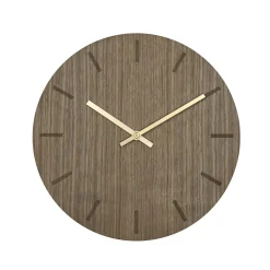Hemverk - Vægur - Valnød - Ø38 cm - Kobber visere