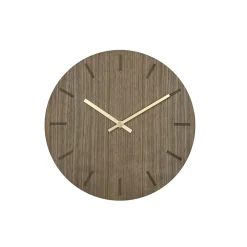 Hemverk - Vægur - Valnød - Ø28 cm - Kobber visere