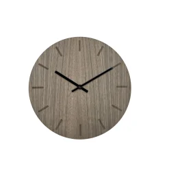 Hemverk - Vægur - Valnød - Ø28 cm - Sorte visere