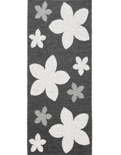 Horredsmattan - tæppe - Flower - 70 x 150 cm - sort