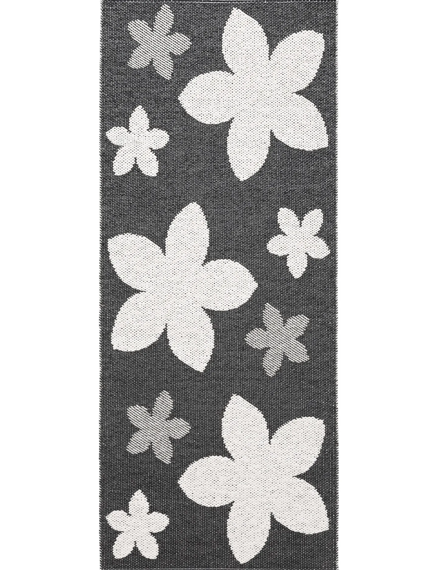 Horredsmattan - tæppe - Flower - 70 x 150 cm - sort