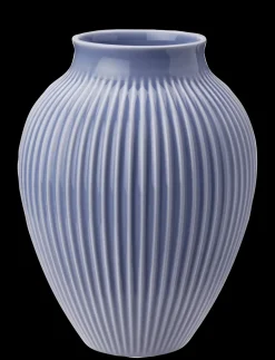 Knabstrup Keramik - vase H 27 cm ripple lavender