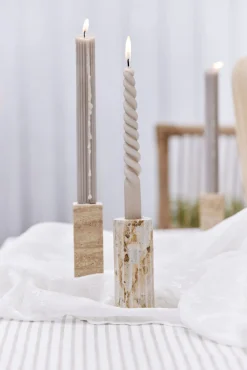 Lene Bjerre - Eliana lysestage 12,5 cm. sand marmor