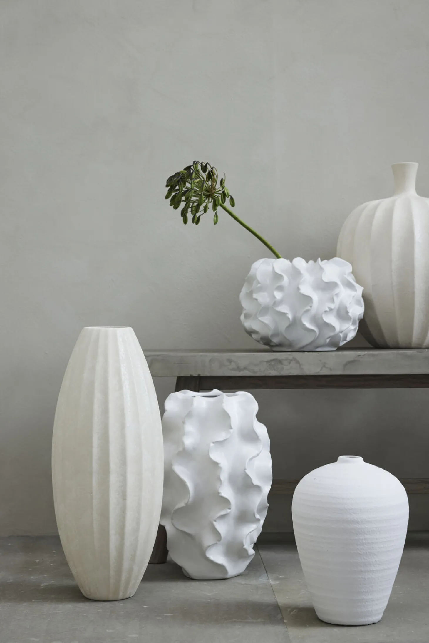 Lene Bjerre - Sannia vase H37,5 cm - Hvid
