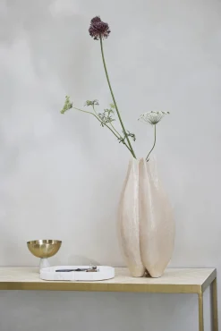 Lene Bjerre - Valona vase i stentøj40,5x23 cm. sand