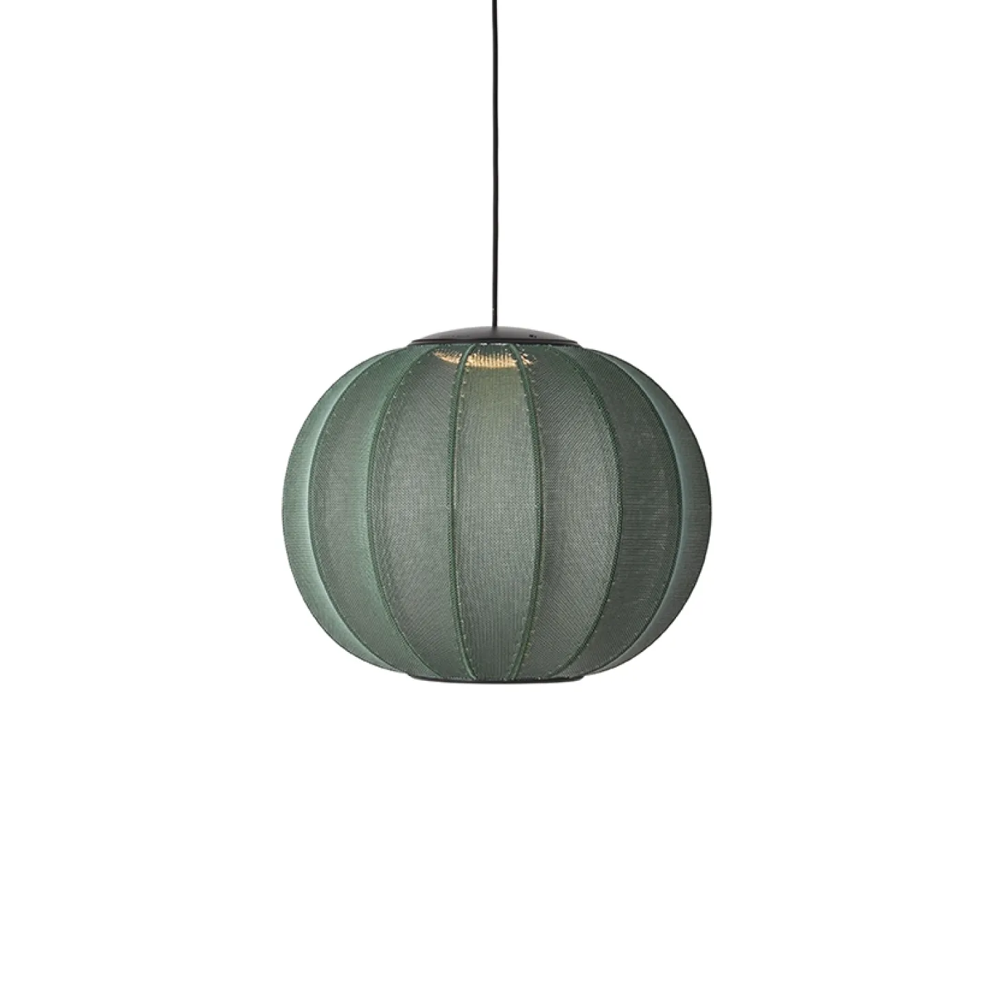 Made By Hand - Pendellampe - Knit-Wit 45 Round Pendant LED - Tweed Green