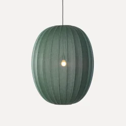 Made By Hand - Pendellampe - Knit-Wit 65 High Oval Pendant - Tweed Green