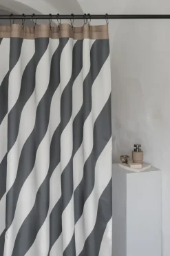 Mette Ditmer - DIAGONAL-badeforhæng - Dark grey