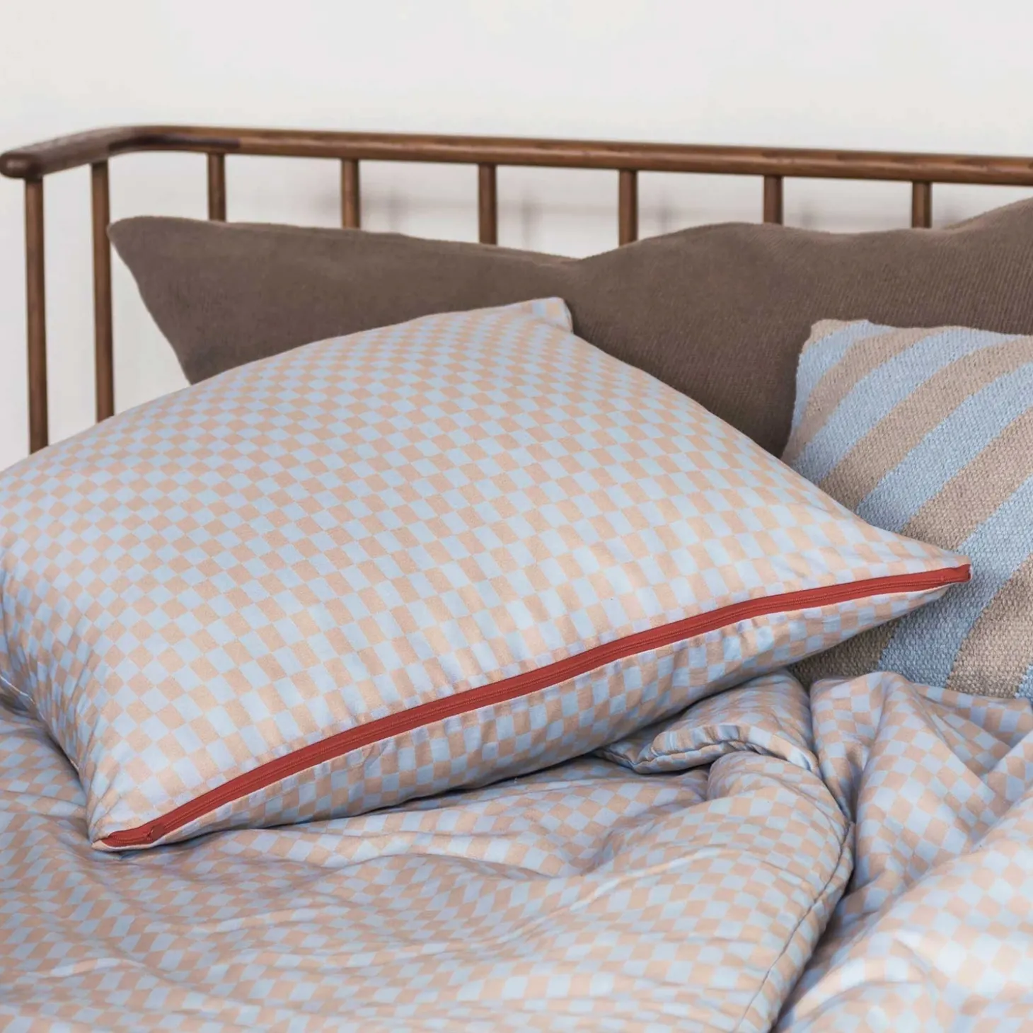 Mette Ditmer - MINI-sengesæt - Light blue/Tan - W140 x L220 cm