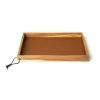 MiLLE W NORDISK DESIGN - Bakke i træ - Cognac læder - 24 x 33 cm.