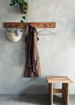 Moudhome - OAK Knagerække Egetræ Med Stål Knager - 100 cm