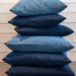 Never - Pudebetræk - Denim - Denim Hvid - 50x50 cm