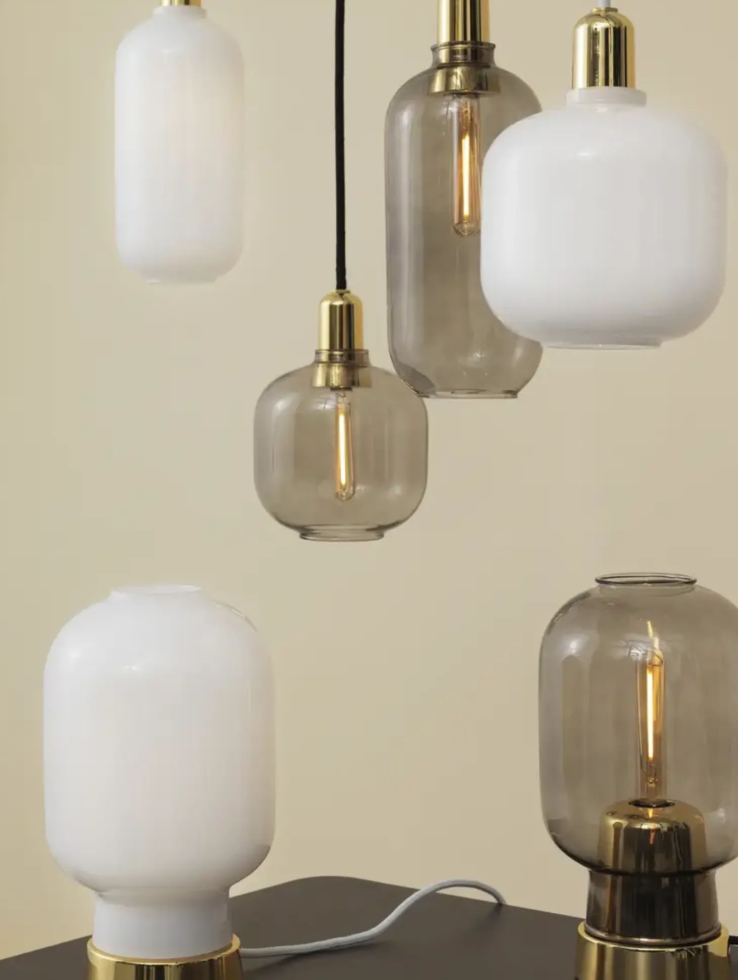 Normann Copenhagen - Amp Lamp Glass Small - Mat hvid
