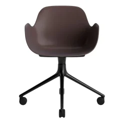 Normann Copenhagen - Form Armstol Swivel 5W med hjul - Sort/Brun