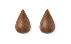 Normann Copenhagen - knage - Dropit Hooks Large - Valnød - 2 styk