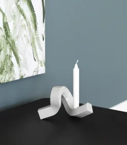 Normann Copenhagen - Lysestage - Crooked Candlestick One - Yellow / Gul