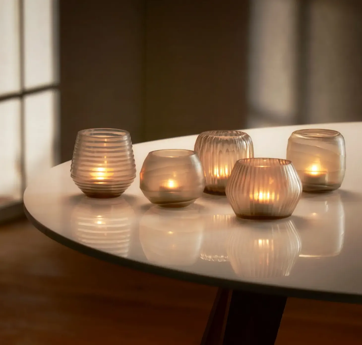 Philippi - Terra glass votives, 5 pcs set