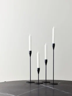 Piet Hein - SORT Lysestage Saturn 36 cm