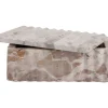 Present time - Bowl rectangle with lid marble brown