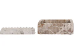 Present time - Bowl rectangle with lid marble brown