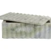 Present time - Bowl rectangle with lid marble himalayan green